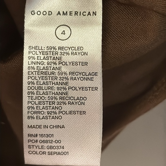 Good American Modern Tank Bodysuit Sepia/Brown Square Neck Thong Size XL (4) - Picture 5 of 6